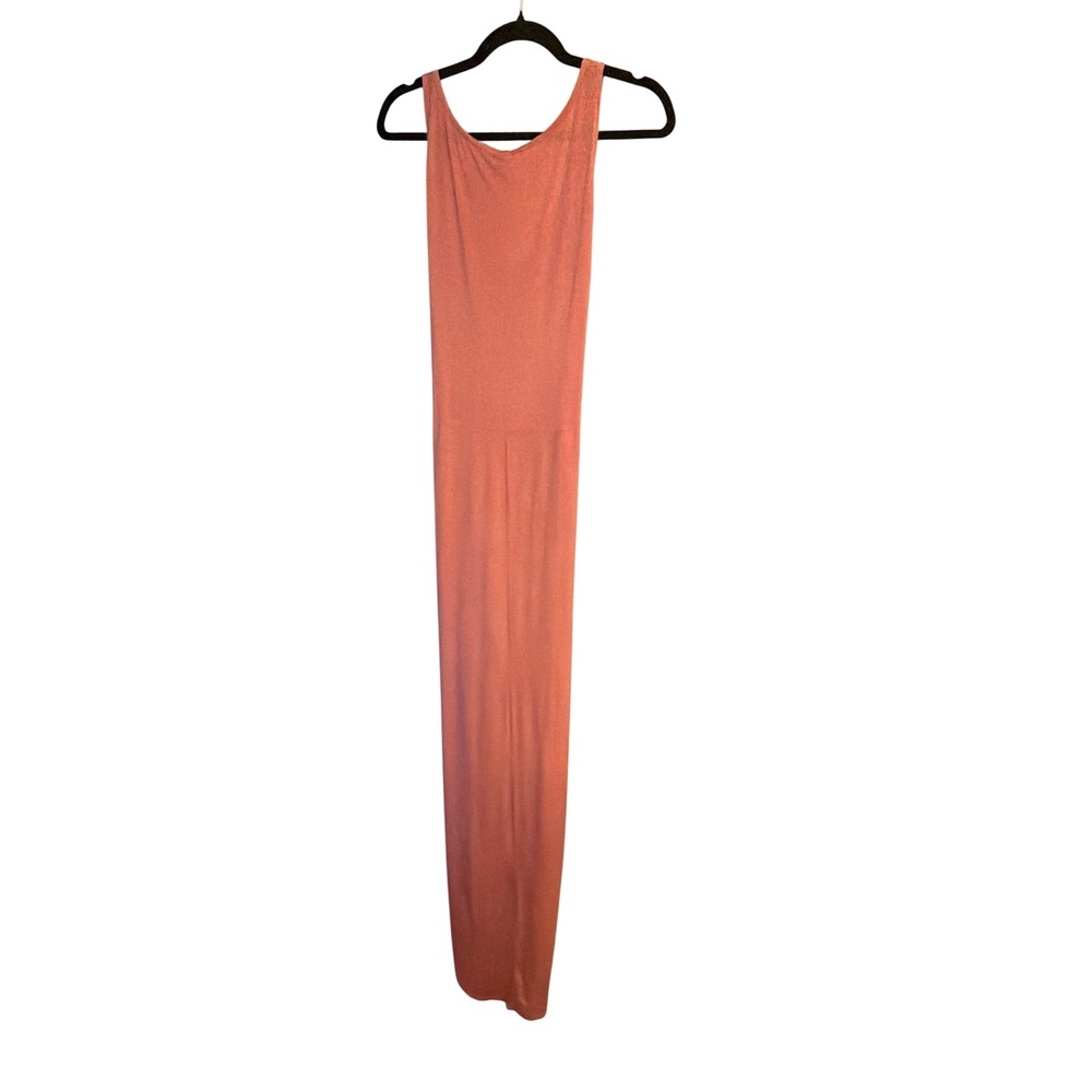 Young Fabulous & Broke Maxi Dress Coral Pink Knot Front Sleeveless Scoop Neck S - Picture 5 of 7